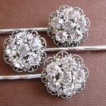 Wedding Hair Pins- Set Of 3- Bridal Accessories-..