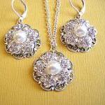 Weddings, Necklace Earring Set,camelia Collection