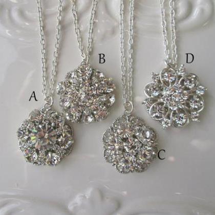 Simple Crystal Bridesmaids Necklace, 8 Choices,..
