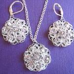 Wedding Necklace And Earrings Set, Blooming