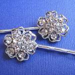Wedding Hair Pins- Garden Wedding- Crystal Flower..