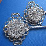 Wedding Hair Pins, Sparkling Flower , Victorian..