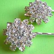 Weddings Hair Pins, Bridal Accessories, Crystal Hair pins, Flower Hair accessories,&quot;Floral Ice&quot; Collection