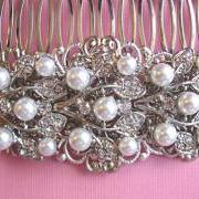 Wedding Hair Comb-Pearl Hair Comb -Pearl and Crystal Hair Accessories, Wedding Hair Accessory- Ivy Rose