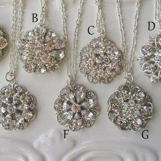  Simple crystal Bridesmaids necklace, 8 choices, mix and match, bridesmaids jewelry