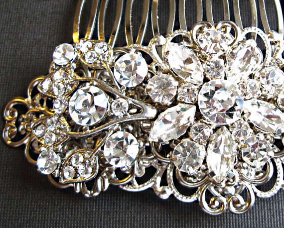 Wedding Hair Comb- Bridal Comb, Crystal Comb, Crystal And Silver, Hair Piece, Ivy Rose Collection