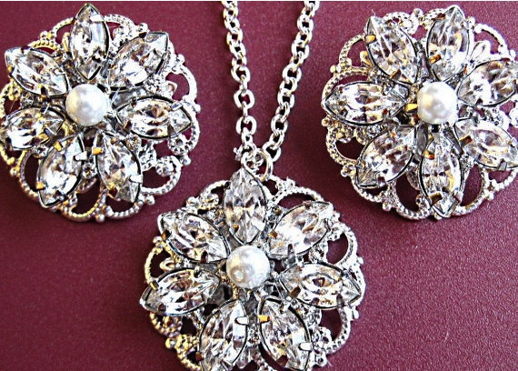 Wedding Jewelry Sets, Necklace And Earring Set, Bridal Jewelry
