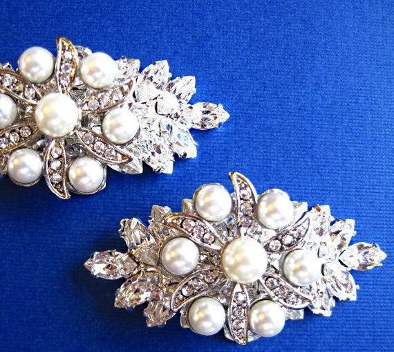 Wedding Shoe Clips, Crystal, Pearl Shoe Clips, Fancy Shoe Clips, Brial Shoes, Gift For Her, Glamorous Pearl Collection