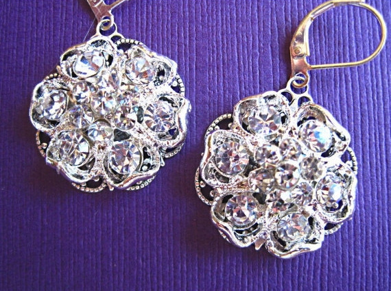Wedding Earrings,crystal Jewelry, Vintage Style, Flower Jewelry, Romantic, Gift, Blooming Collection