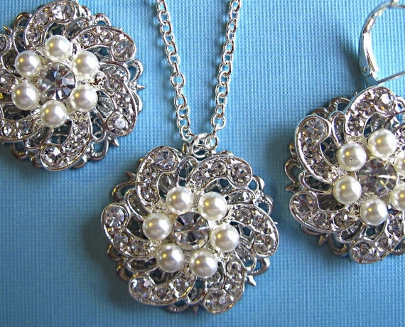 Weddings, Necklace And Earring Set, Bridal Jewelry