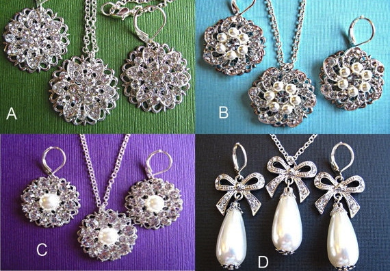 Wedding Jewelry Set, Necklace, Earrings, Jewelry, Quantity Discount