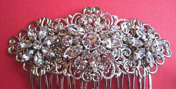 Wedding Hair Comb -crystal Flowers- Crystal Hair Accessories- Flowers- Brida Hair Accessory- Vintage Style Hair Piece