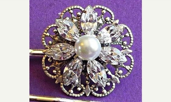 Wedding Hair Pins, Bridal Hair Accessories, Crystal Flower Hair Pins, Flower Hair Pin, Set Of 2